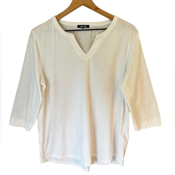 Olsen Germany Crisp White Hannah Fit Women’s 100% Cotton Classic T-Shirt Sz L - Picture 2 of 7